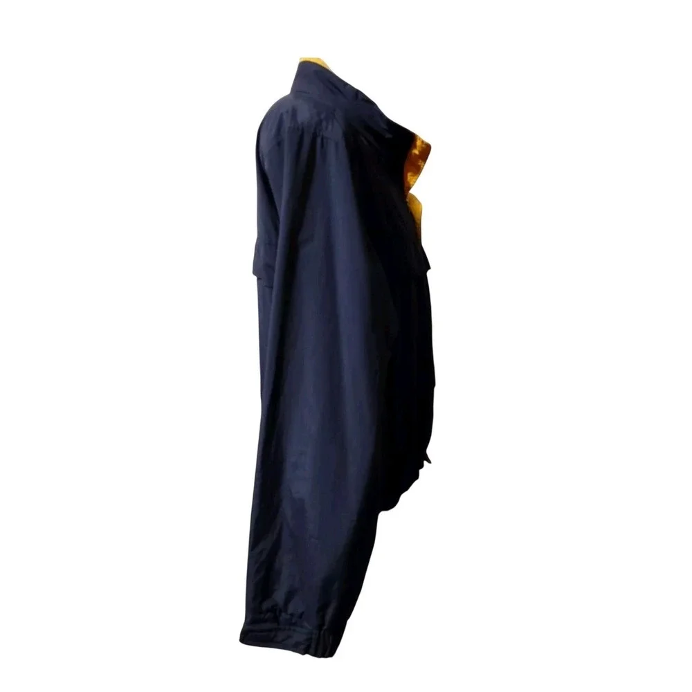 Eddie Bauer Jacket Size M Mens Vintage Gorpcore Navy Blue Yellow Windbreaker Y2K